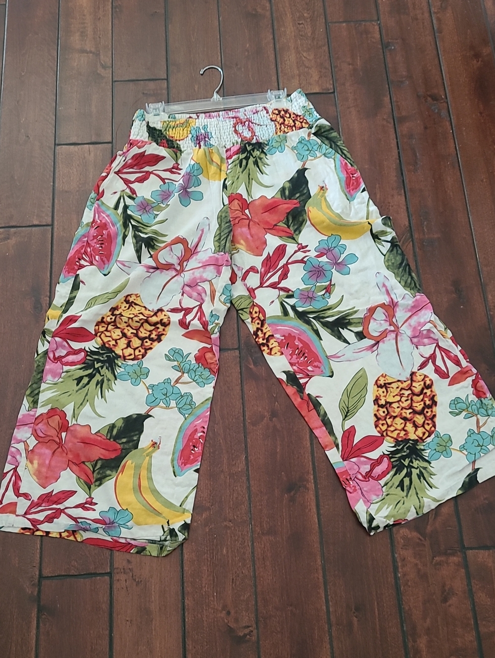Tahari Tropical Fruit Linen Pants Size XL - Picture 2 of 10